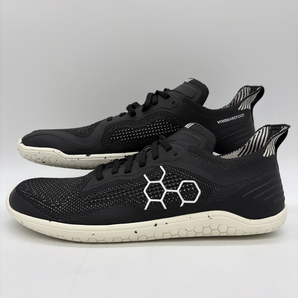 NWOB Vivobarefoot Mens 43 Shoes Geo Racer Knit Running Black Obsidian Barefoot